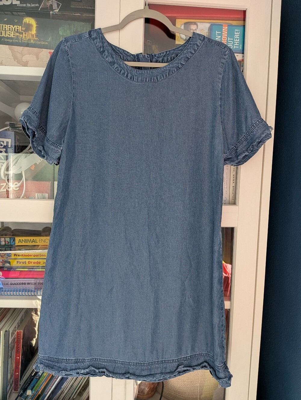 GAP Denim Raw Hem Short Sleeve Mini Shift Dress 💙